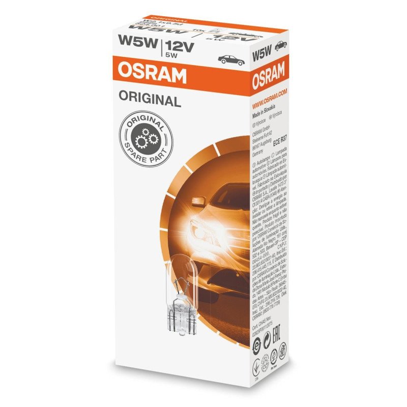 Лампа накаливания OSRAM 2825, W5W 12V 5W W2.1X9.5D