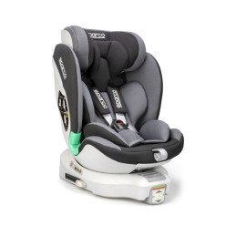 Rotating child seat ECE R129 (I-SIZE) (9-25 kg.), Black/Grey, ISOFIX with base + stabilizing support